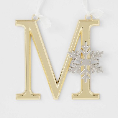 Metal Monogram Christmas Tree Ornament Letter H Silver - Wondershop™