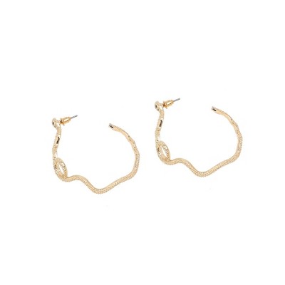 SOHI Women's California Gold Party Stone Hoop Earring