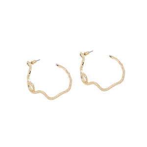 SOHI Women's California Gold Party Stone Hoop Earring - 1 of 4