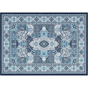 Vintage Collection Low-Pile Geometric Boho Area Rug – Washable, Non-Slip Carpet for Bedroom, Dining Room & Office - 1 of 4