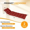 Aoodor 76" x 22" x 5.1" Polyester Tufted Chaise Lounge Cushion, Water-Resistant & Fade-Resistant Cushion for Outdoor Wicker Chaise Lounge Use, 2 Pack - 3 of 4