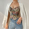 Vintage Floral Camisoles with Zipper Strapped Corset - 2 of 4