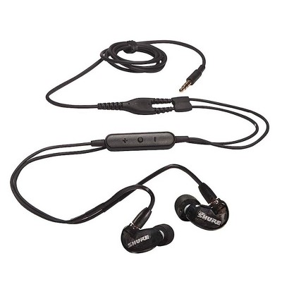 Shure SE-215 Wired Sound Isolating Earbuds, Detachable Cable - Black