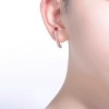 Guili Sterling Silver Curved Journey Earrings with Gemstones & Cubic Zirconia – A Sophisticated and Timeless Jewelry Piece for Effortless Elegance - 2 of 2