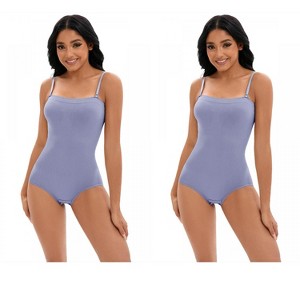 INSPIRE CHIC 2 Pcs Women's Cami Convertible Straps Slimming Waisted Buttons Bottom Butt Lifter Body Shapers - 1 of 4
