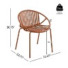 CAVINAS Dining Table Set for 6, Metal Picnic Table Polypropylene Patio Table and Chairs Set with 4 Stackable Chairs for Patio - 4 of 4