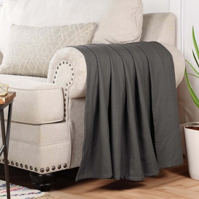 King Size Charcoal Gray Cotton Reversible Blanket