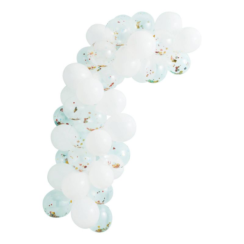 45ct Large Balloons Garland Arch with Confetti White - Spritz&#8482;, 4 of 7