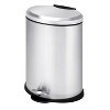 Honey-Can-Do 12L Oval Stainless Steel Step Can: Pedal-Operated Kitchen Trash Can with Lid, Silver, Indoor Use - 2 of 4