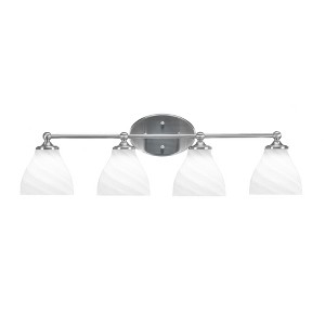 Toltec Lighting Capri 4 - Light Vanity in  Brushed Nickel with 6.25" White Marble Shade - 1 of 1