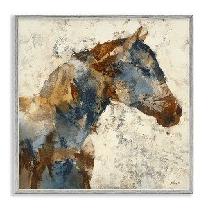 Stupell Industries Earthy Abstract Layered Horse Framed Giclee Art, Gray, 24" x 24" - 1 of 4