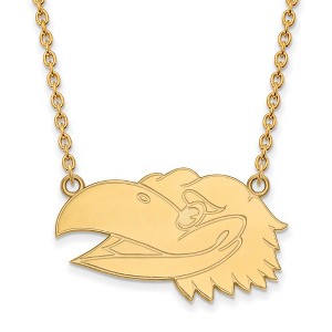 Black Bow Jewelry 10k Yellow Gold Kansas Jayhawks NCAA Necklace 18 Inch - 1 of 4