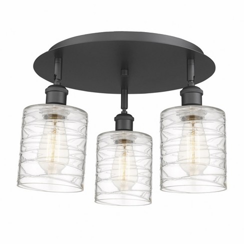 Innovations Lighting Cobbleskill 3 - Light Flush Mount In Matte Black ...