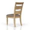 Ladder Back Side Chair Set of 2, Caramel Finish with Taupe Upholstered Seat, Rustic Farmhouse Dining Chairs - 4 of 4