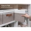 Aoibox Multipurpose Storage Bins with Lids Foldable Closet Organizers Removable Dustproof Decorative Boxes Brown White Large 3 Pack - 4 of 4