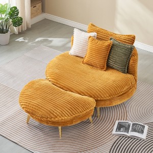 NicBex Living Room Chair Stylish Accent Chair with Ottoman Comfy Corduroy Sofa Chair with 3 Pillows for Living Room, Apartment - 1 of 4