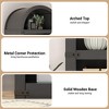 71.65" Farmhouse Arched Bookcase, 5-Tier Wooden Storage Shelf, Decorative Bookshelf for Living Room and Home Office - 4 of 4