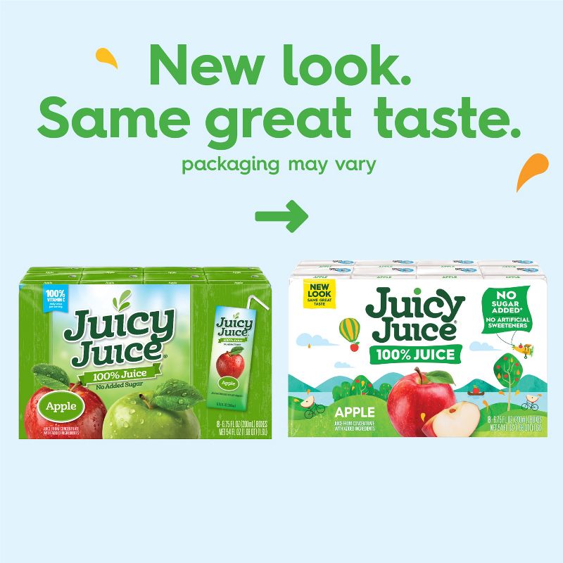Juicy Juice Slim Apple 100% Juice - 8pk/6.75 fl oz Boxes, 3 of 8