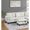 Corduroy L-Shaped Modular 3-Piece Sectional Sofa with Storage Ottoman and Included Pillows - 3 of 4