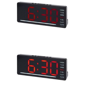 REGALWOVEN 2 Pcs Plastic Digital Corded Electric Accurate Alarm Clock 6.1 x 2.4 x 1 inch - 1 of 4
