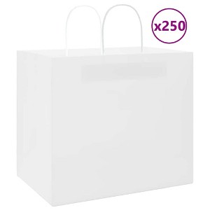 vidaXL Paper Bags 250 pcs with Handles White 12.6x8.7x11.0" - 1 of 4