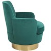 APRILSOUL Velvet Swivel Barrel Chair, Reading Chairs for Bedroom Comfy, Round Barrel Chairs with Gold Stainless Steel Base - 4 of 4