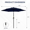 Heynemo 7.5 ft Patio Umbrella Outdoor Market Umbrella Tilt Button and Crank 6 Ribs for Deck Lawn Pool & Backyard - 2 of 4