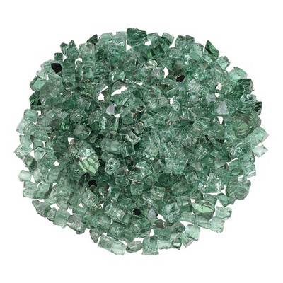 American Fireglass 10 LB Bag 1/2 Inch Reflective Fireplace & Firepit Fire Glass, Evergreen