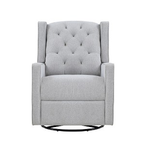 Yinvani Grey Polyester 360 Degree Sliding Swivel Chair - 1 of 4