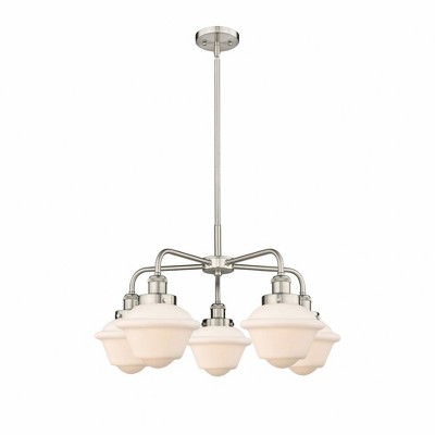 Oxford - 5 Light Stem Hung Chandelier In Art Deco Style-13.5 Inches Tall and 24.5 Inches Wide