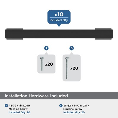 Matte Black Modern Cabinet Pull with Mounting Hardware