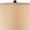 John Timberland Traditional Table Lamps 33" Tall Set of 2 with Nightlight Lantern Brushed Iron Cage Beige Fabric Shade for Living Room - 3 of 4