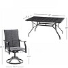VisioGear Patio Accent Table Sets, 7-Piece Outdoor Table and Chairs Set, Patio Table with Umbrella Hole for Backyard, Gray, 21.7"*21.7"*40.2" - 2 of 4