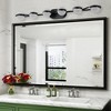 DOMETOUR 43'' Black LED Bathroom Vanity Light, 6-Light Wall Mounted Fixture with Crystal Sand Acrylic Shades for Mirror - 4 of 4