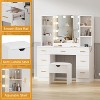 Farmhouse 56" Modern Vanity Set with LED Lighted Mirror,Makeup Vanity with Power Outlet, 3 color - 4 of 4