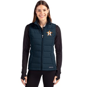 Houston Astros Cutter & Buck Evoke Hybrid Softshell Recycled Womens Full Zip Vest - 1 of 1