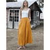 INSPIRE CHIC Women's Boho Flowy Flared Ruffle Summer Casual Tiered Elastic Waist A-Line Maxi Skirts - 4 of 4