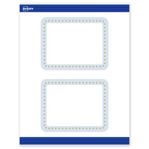 Avery 4.25" x 5.5" Cards, Gold Dots with Blue Border, 20 ct - 1 of 4