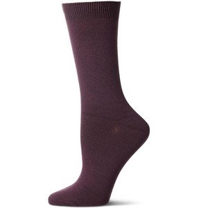 Memoi Women's Flat-Knit Bamboo Blend Crew Socks - 1 of 4