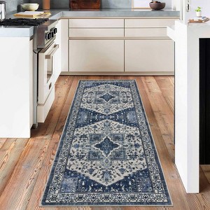 Washable Rugs for Living Room Boho Farmhouse Printed Floor Carpet Ultra-Thin Low Pile Rug for Nursery Bedroom - 1 of 4