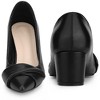 BLISSFUL STEP Women's Pointed Toe Chunky Heel Slip On Pumps - 2 of 3