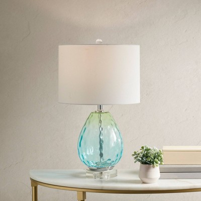 Borel Ombre Glass Table Lamp with White Drum Shade