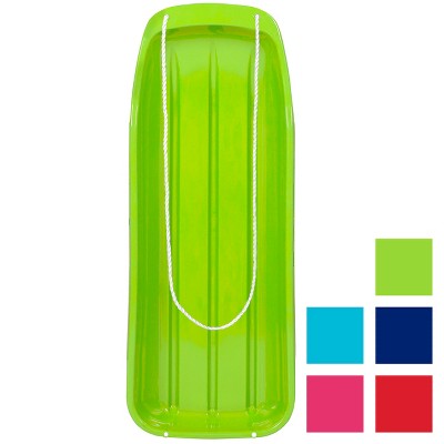 Best Choice Products 48in Kids Outdoor Plastic Sport Toboggan Winter Snow Sled Board Toy w/ Pull Rope - Light Green