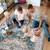Classic Vintage Floral Rug, Thin Low Pile, Non Slip, Washable, Stain Resistant, Foldable Accent Carpet for Living Room Bedroom - 4 of 4
