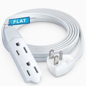 Maximm Flat Plug Extension Cord UL Certified 16 Gauge, 125V, 13 Amps, 1625 Watts Grounded 3-Prong Cord - 1 of 4