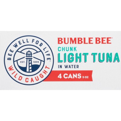 Bumble Bee Chunk Light Tuna in Water - 5oz/4ct