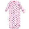 Touched by Nature Baby Girls Organic Cotton Side-Closure Snap Long-Sleeve Gowns 3pk, Blossoms - 2 of 4