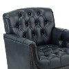 Enrique Traditional Genuine Leather Armchair with Turned Legs| ART OF LIVING DESIGNS - 3 of 4