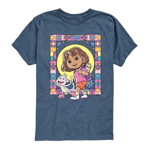 Boys' - Dora the Explorer - Boots Mosaic Short Sleeve Graphic T-Shirt - 1 of 4