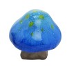 Transpac Small Terracotta Glazed Green Blue Mushroom Figurines Set of 2 Home and Garden Decorations - 3 of 3